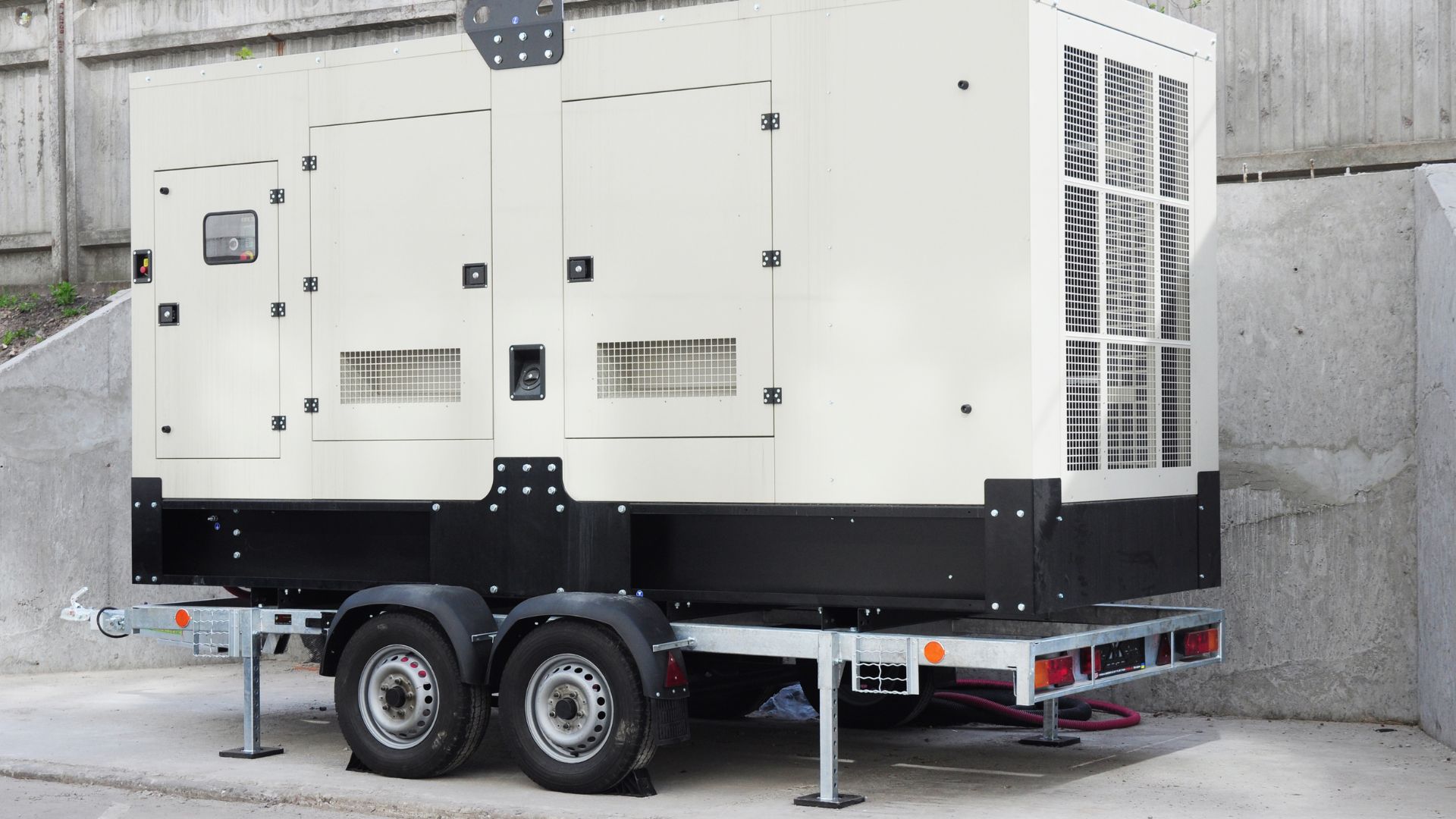 Protektor applied under generator, compressor and mobile pump at work sites