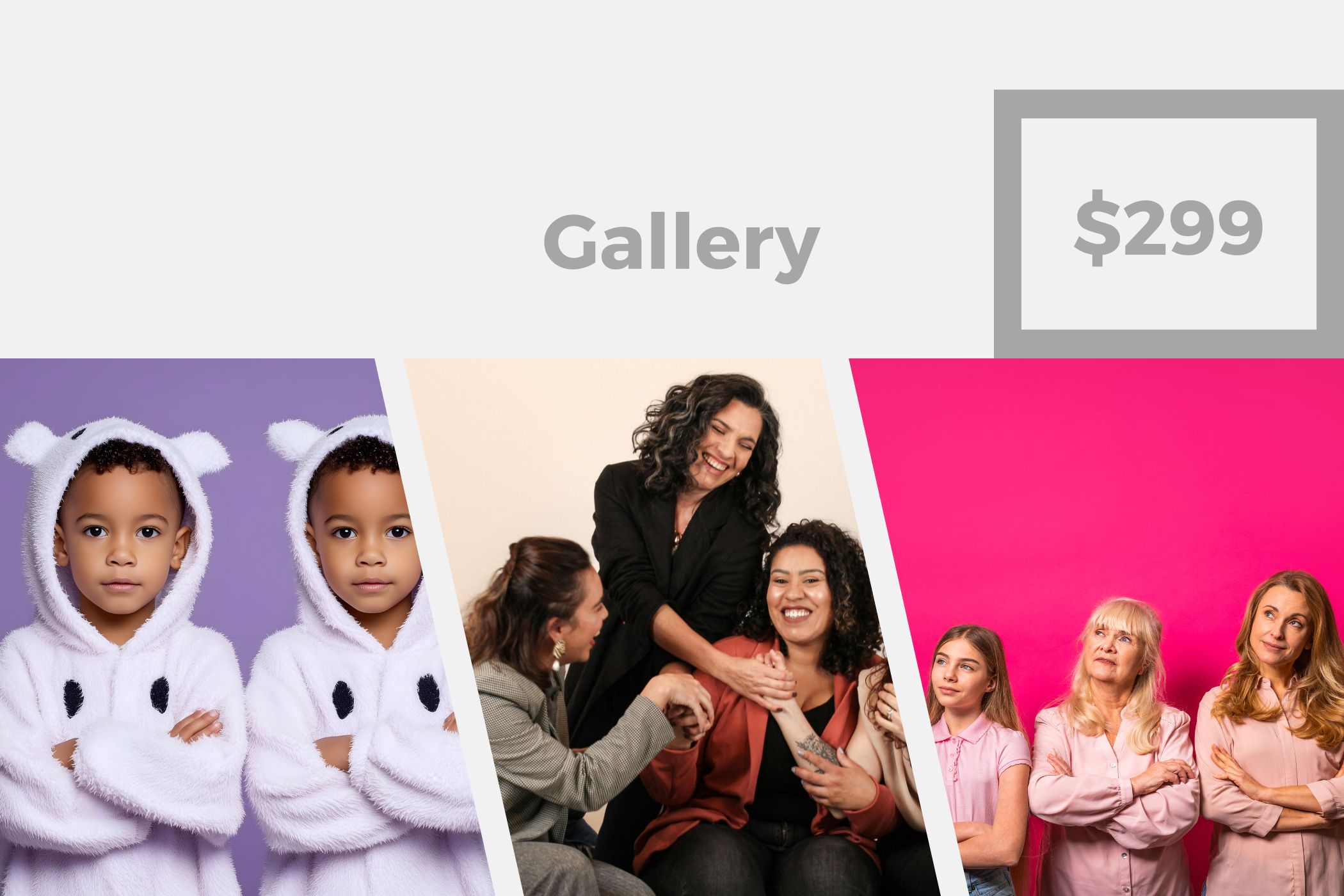 Enjoy a 90-minute studio photoshoot session with 50 beautiful digital images of your choice.
Plus, receive one handcrafted 12